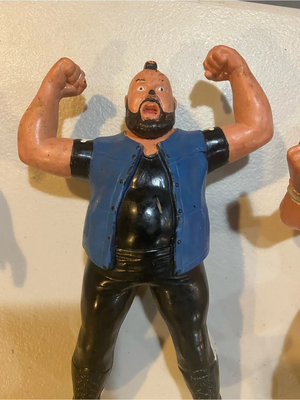 Retro-Inspired Wrestling Action Figure - Brown with Yellow Trunks